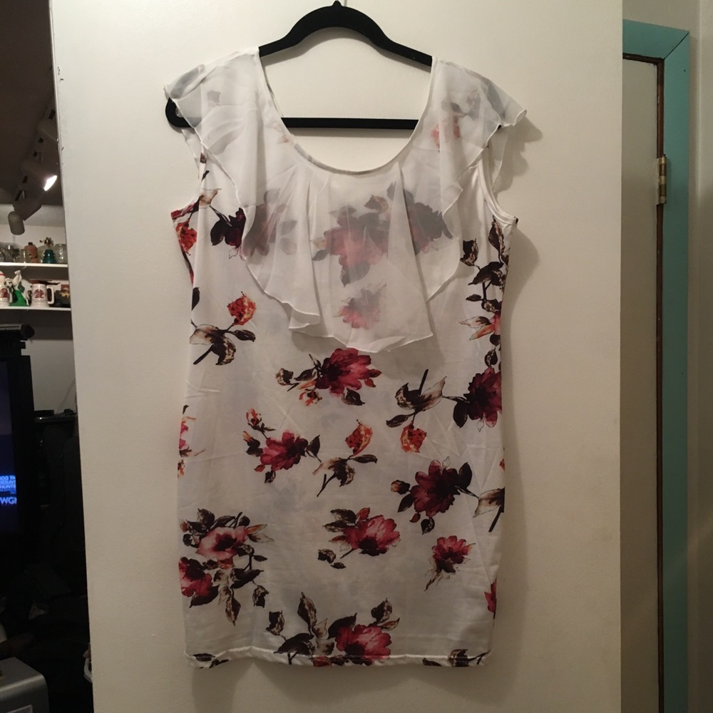 White floral cocktail dress